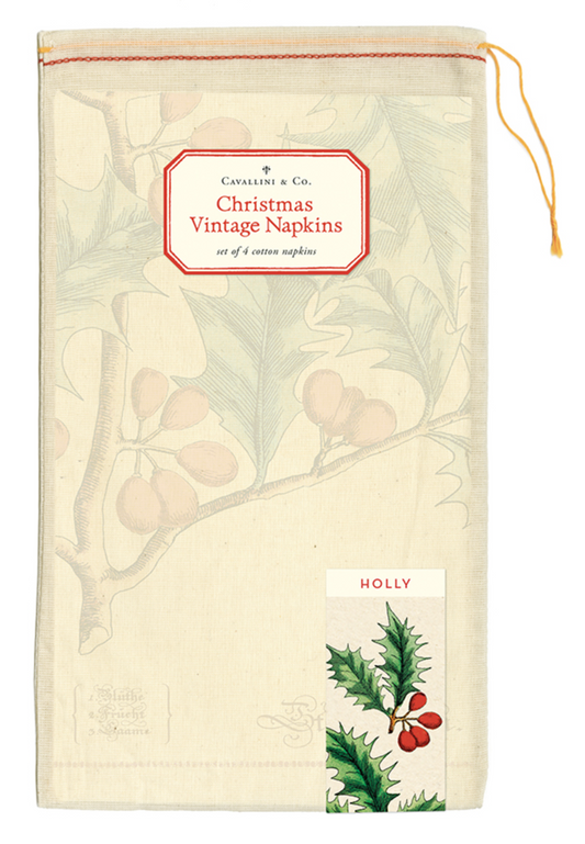 Christmas Holly Napkins S/4