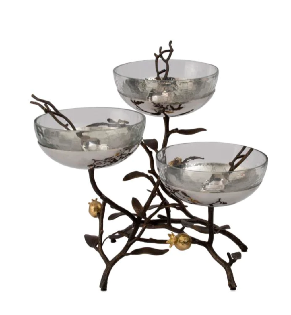 Pomegranate Triple Bowl Set