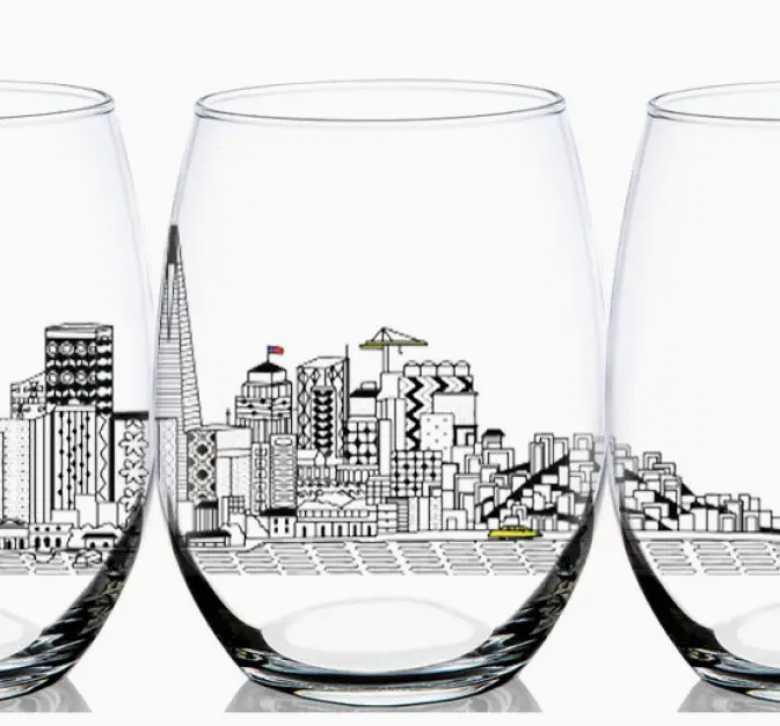 San Francisco Stemless Wine Glass 15 oz