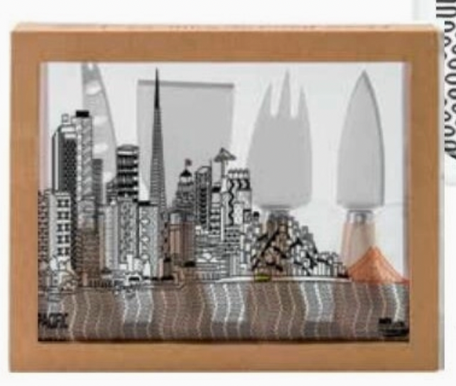 San Francisco Skyline Cheese Board & Utensils