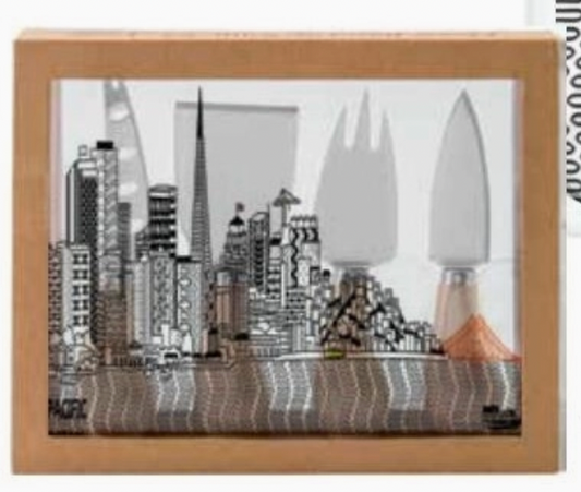 San Francisco Skyline Cheese Board & Utensils