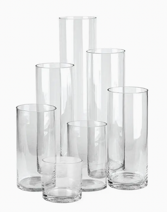 5" dia x 10" H Clear Glass Vase