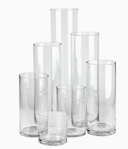 5" diameter  x 8" H Clear Glass Vase