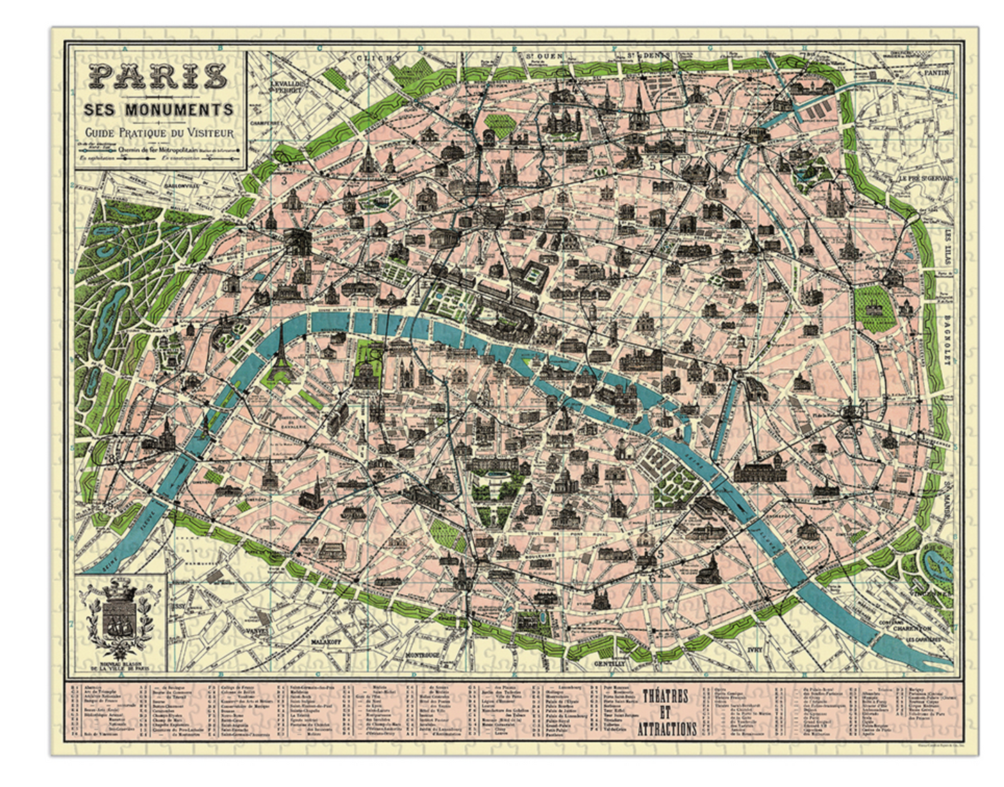Map of Paris Vintage Puzzle