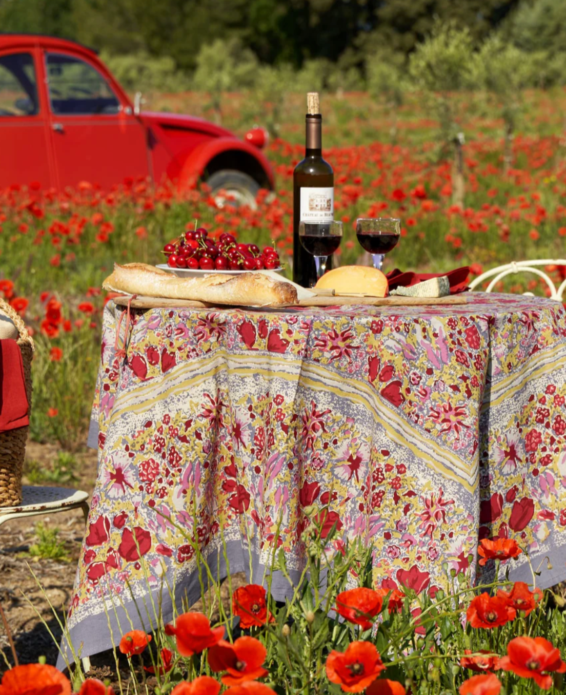 Jardin Red & Grey Tea Towels s/3