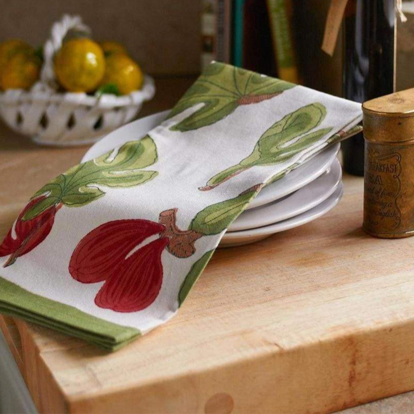 Fig Red & Green Tea Towels s/3