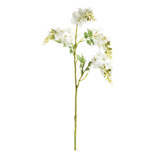24" White Wisteria Stem
