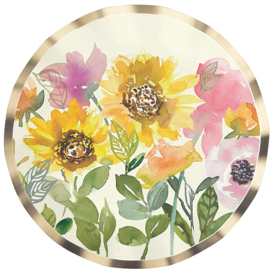 Dinner Plate Sunflower Foil/8pk
