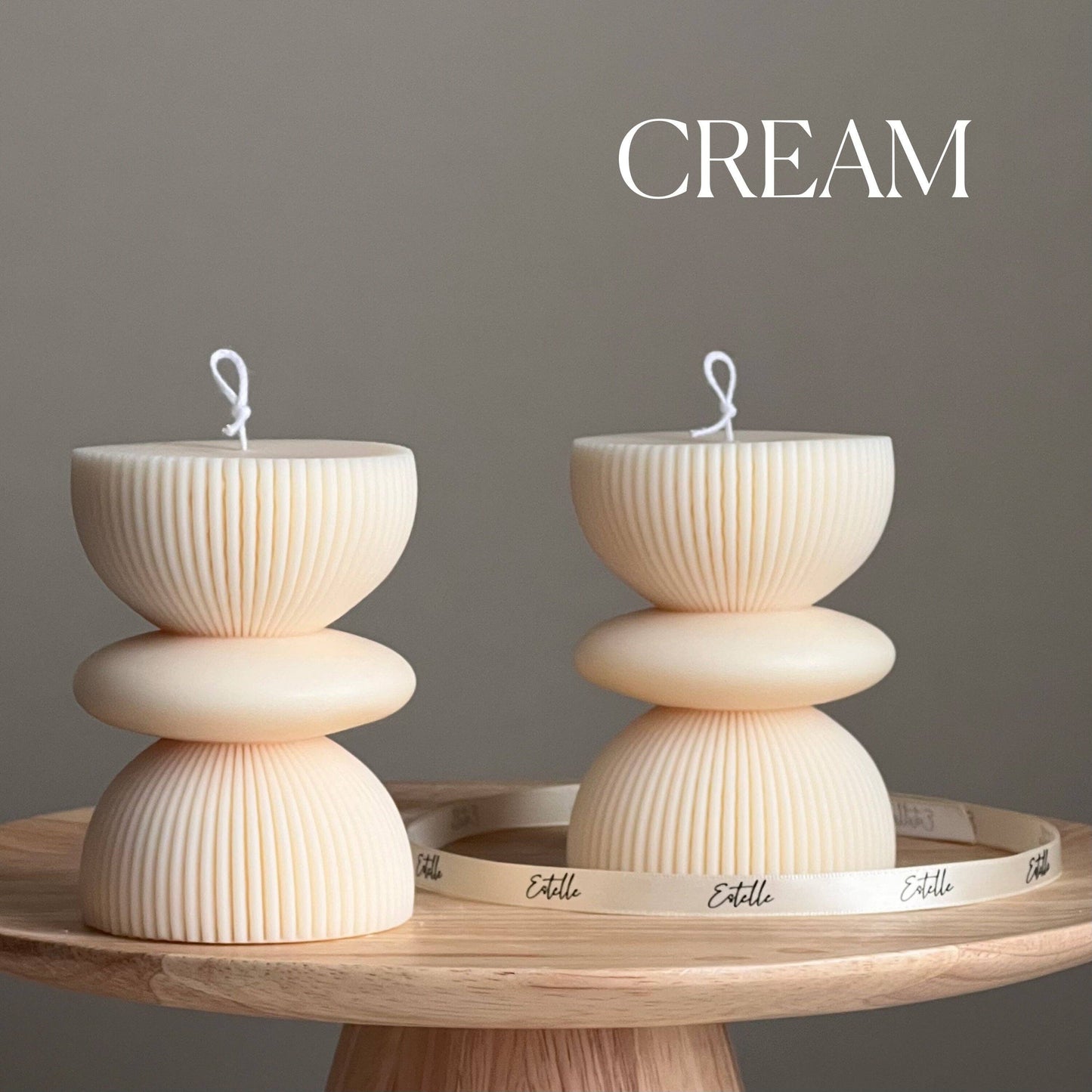 Geometric Soy Pillar Candle: Sculptural Home Decor: Mellow / Unscented